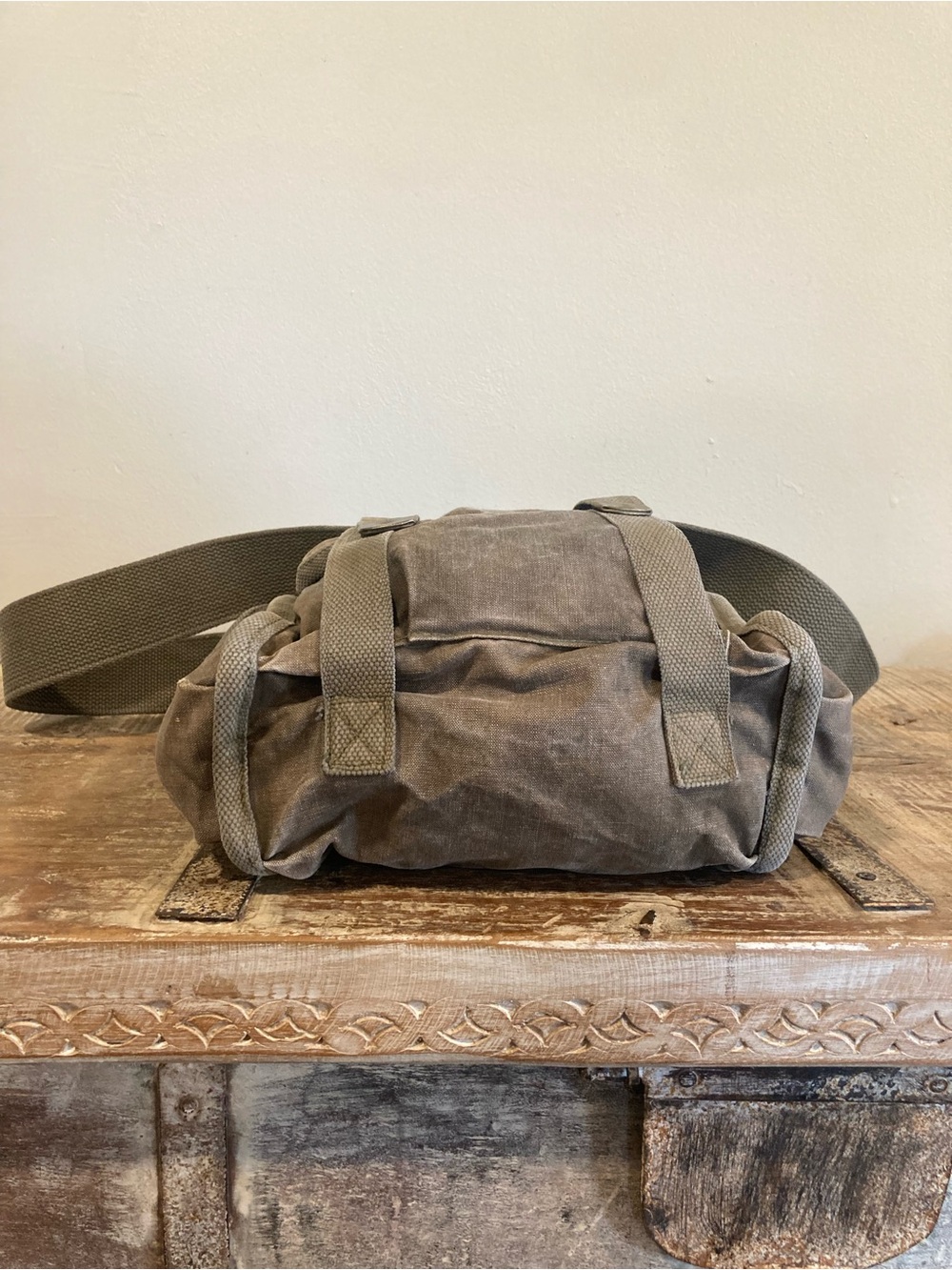 1988 US Military Fabric Shoulder Bag Olive Drab Army Stencil - Picture 6 of 16